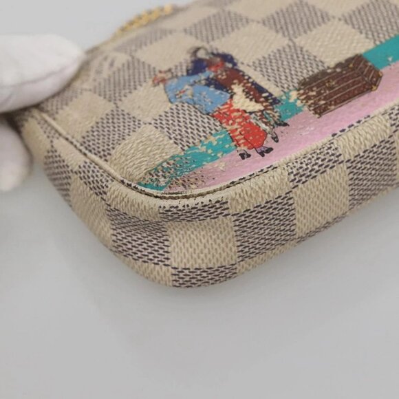 LOUIS VUITTON Damier Azur Mini Pochette Accessoires Pouch N41669 LV Auth 142332 - Picture 5 of 16